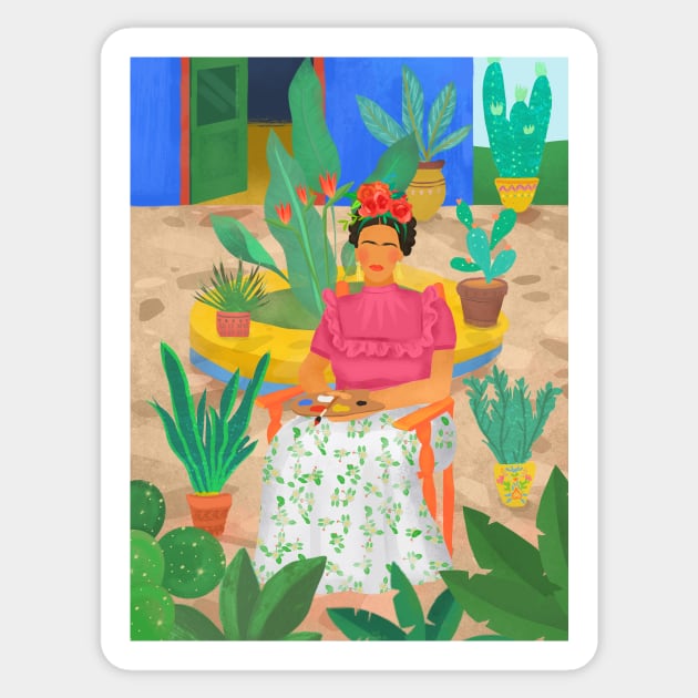 Frida Khalo Sticker by Petras